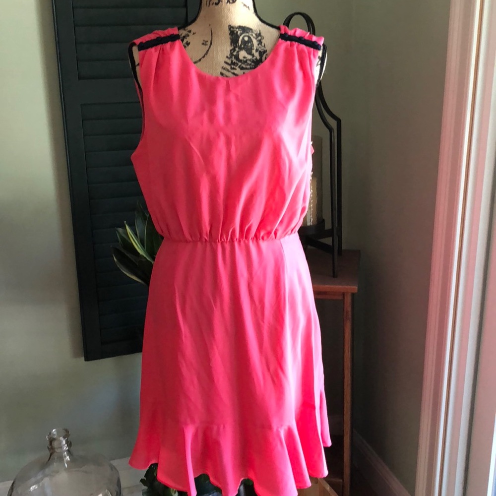 Large Black And pink cute flowy cocktail dress